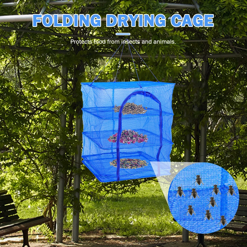 Outdoor Hanging Drying Rack for Home Kitchen Courtyard Foldable Hanging Basket Protection Vegetable Fish Dishes Dryer Bag Hanger 4