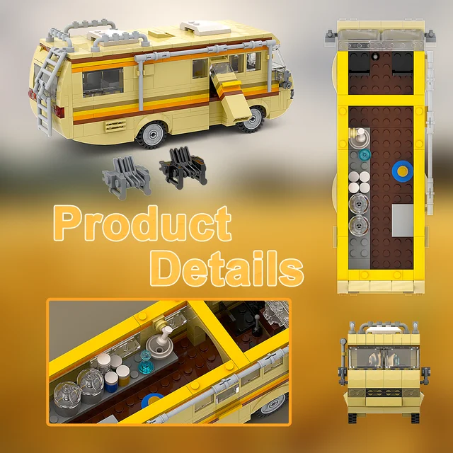 360PCS Camper for Break Bad Rv, Creative Camper Van Building Blocks Merchandise, DIY Technic Building Set Toy for Kids Adults - Image 5