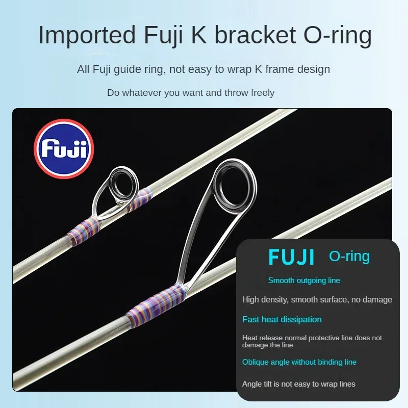 Winscraft-fujiガラス繊維超軽量釣り竿、2セクション、単色、回転