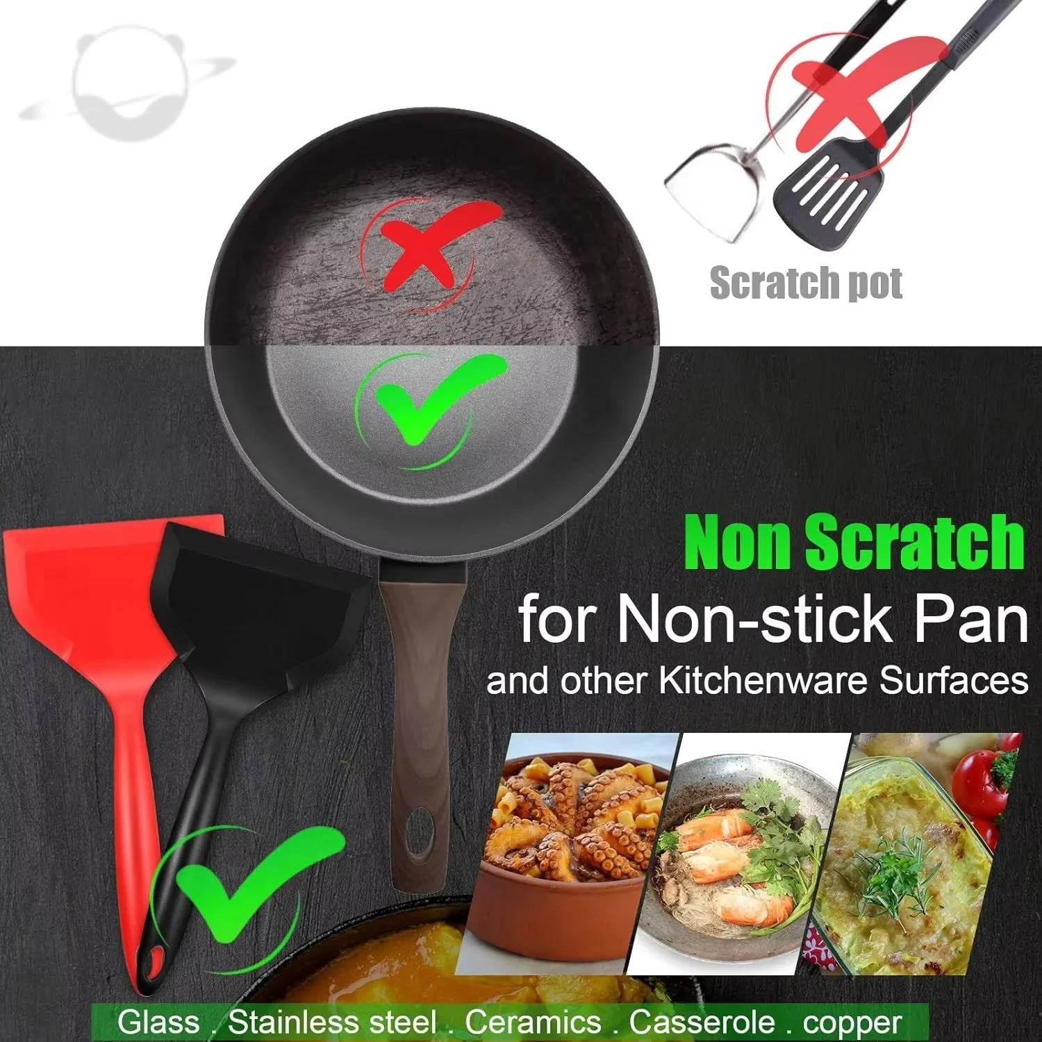 Wide Silicone Nonstick Turner Spatula 3