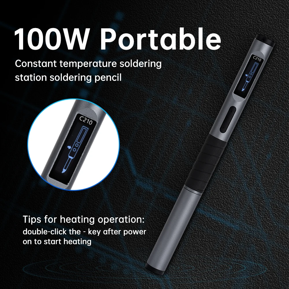100W Electric Soldering Iron intelligent Digital Display Constant Temperature Type-C Charging Soldering Iron Heating Pen