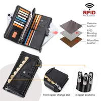 CONTACT'S Women Long Clutch Wallets RIFD Blocking Genuine Leather Wallet Fashion Coin Purse for Ladies Card Holder Money Bag - Image 4