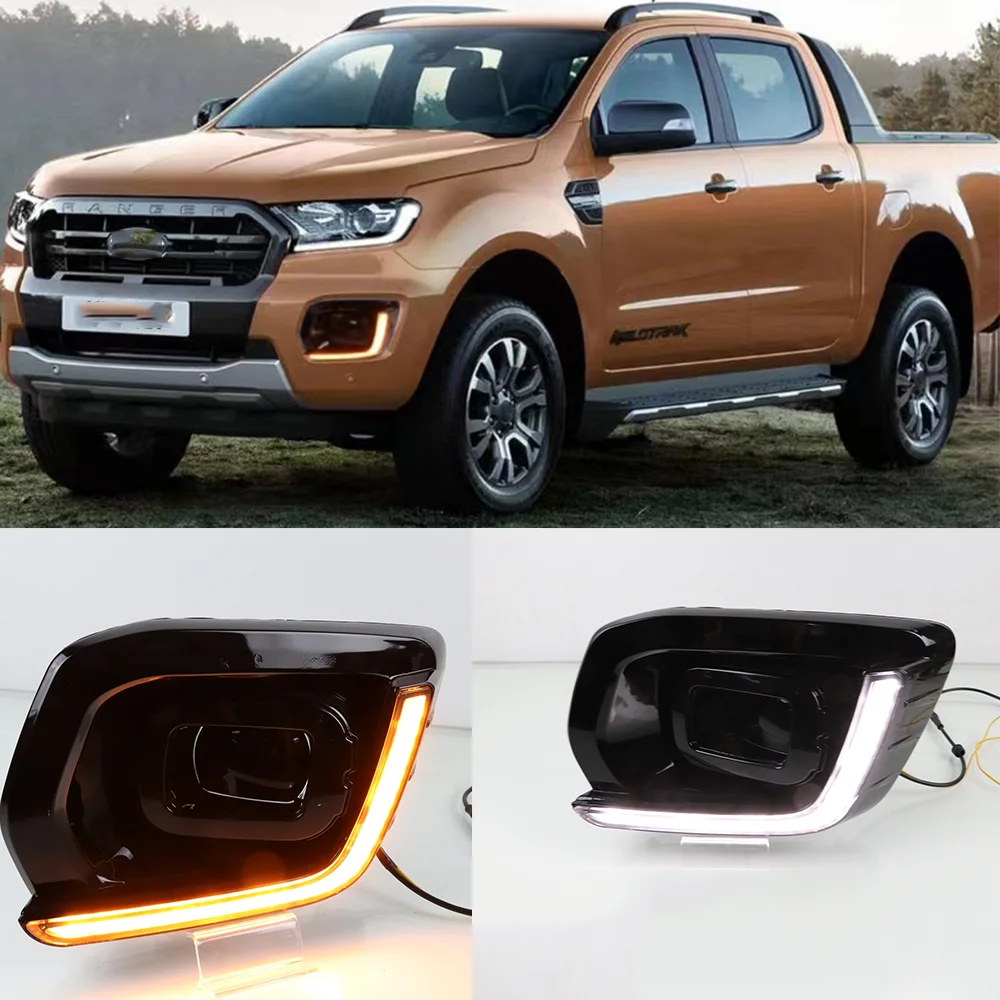 

Auto L Shape Daytime Running Light LED DRL Front Foglight Head Fog Lamp Body Kit Upgrade Accessories For Ford Ranger 2018-2019
