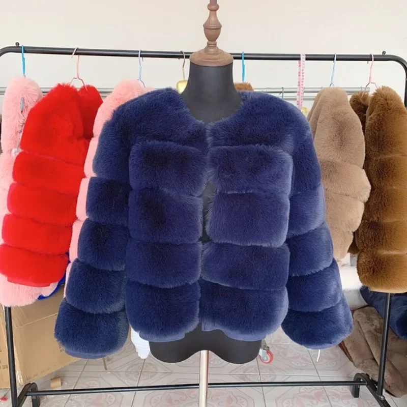 Fur Autumn and Winter New Warm Casual Splice Women's Faux Fox Fur Coat Women's Clothing