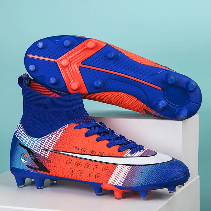 

2022 Brand Fashion Football Boots Men Women Breathable Socks Professional Sneakers Soccer Men Long Spikes Futsal Shoes Trainers