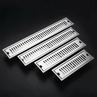 ท่อระบายน้ําชั้นห้องน้ํา 304 สแตนเลสสตีลลายอ่างล้างหน้าอาบน้ํายาว Linear ระบายน้ําด้านข้างท่อระบายน้ํา 20-60 ซม. 2