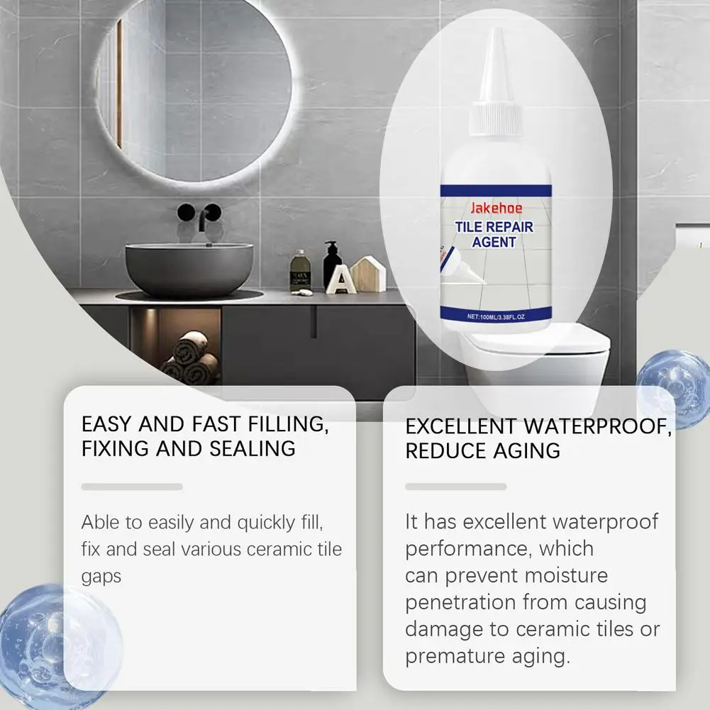 Description Picture 5 of item150ml Ceramic Tile Joint Waterproof Bathroom Grout Repair Agent Wall Filler Fungi Mouldproof Cleaner Caulking Agent