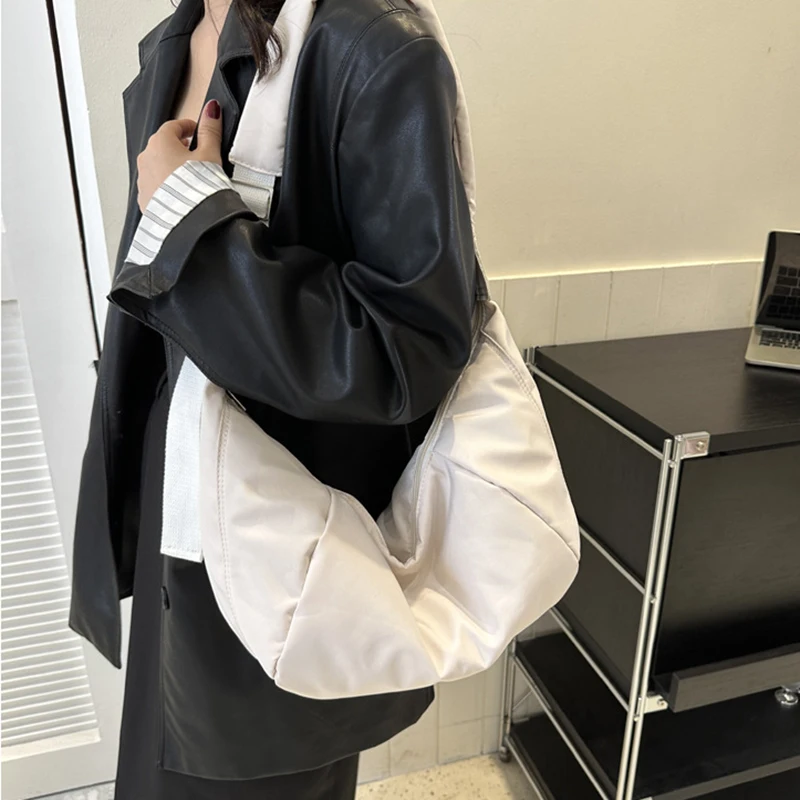 캐주얼 나일론 호보 크로스 바디 백, 여성용 메신저 백, 숄더백, 대용량 토트 레이디 여행 쇼퍼백, 여성용 지갑