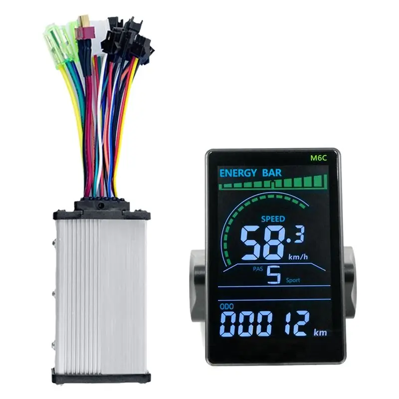 AC54-M6C 전기 자전거 LCD 디스플레이 미터 + 36V 350W 사인파 컨트..