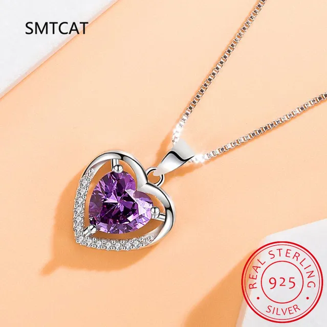 GENERICO Collar Con Colgante Plata 925 Corazón Mamá Circones Blanco