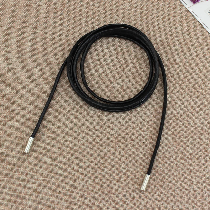 New Round Leather Rope Dresses Coat Decoration String Waist Belt For Women Solid Fashion Long Waist Chain Vintage Waistband