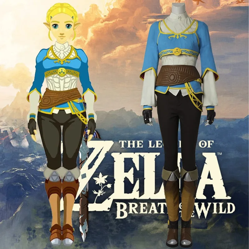 

In Stock The Legend of Zelda: Breath of The Wild Game Zelda Cosplay Costume Colthes Halloween Christmas Party Costume Role Play