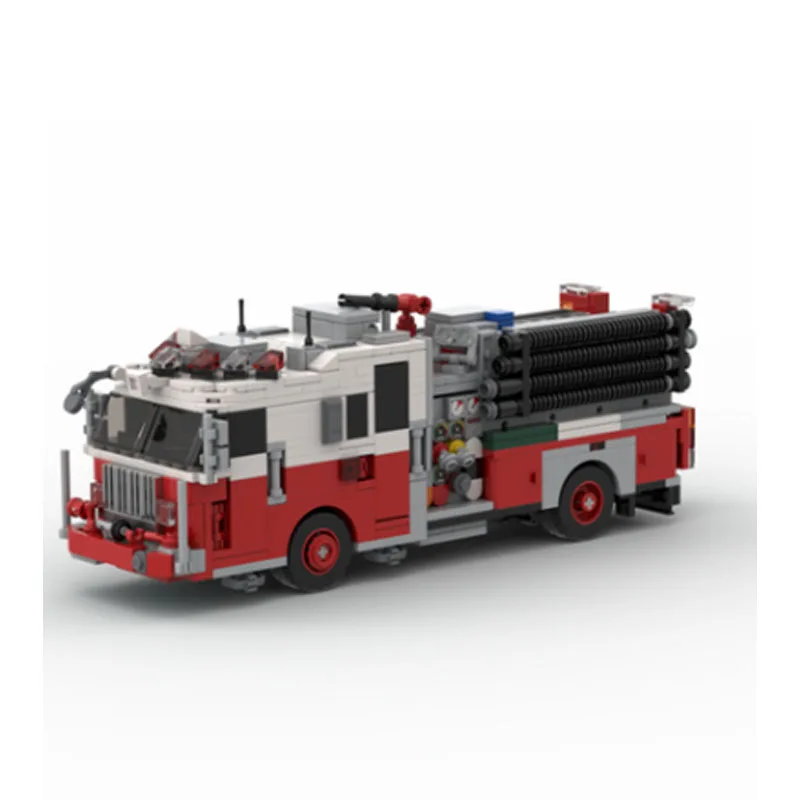 

MOC-118429 Ladder Fire Truck New York - Engine 34 Hell's Kitchen 948pcs Kids Building Block Toy DIY Christmas Birthday Present