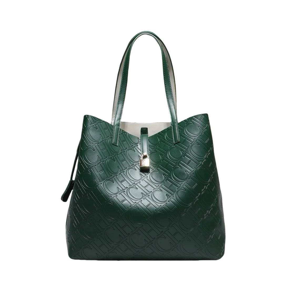 CH خمر لون نقي السيدات دلو حقيبة كلاسيكية فاخرة خط...