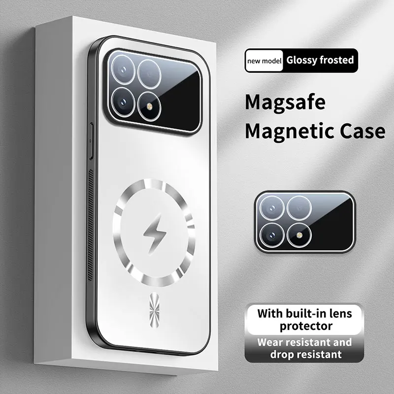Magnetic Camera Lens Protection Case with Magsafe Compatibility & Matte Frosted Back Cover