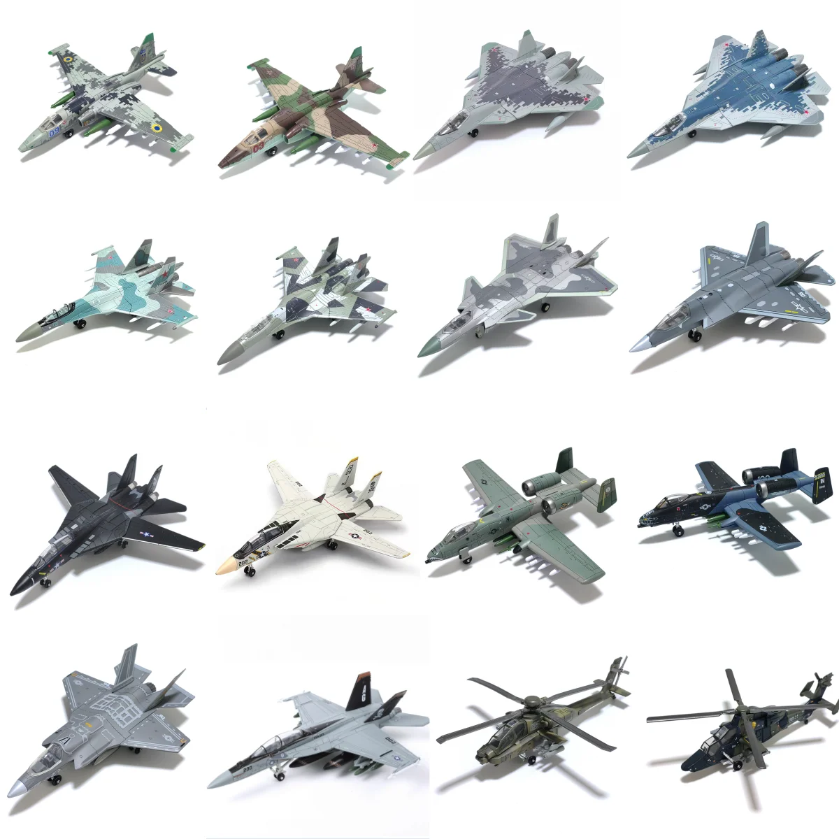 SU-57S F-14 SU-25 Montage-Simulationsmodell aus Kunststoff Kampfflugzeug Militärisches Ausstellungsmodell Kreatives Geschenk