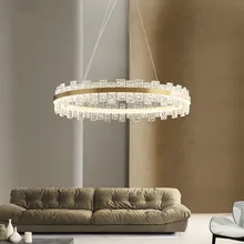 

Water Ripple Inspiration Design Modern Light Luxury Crystal Chandelier Creative Living Room Bedroom Dining Bar Led Pendant Lamps