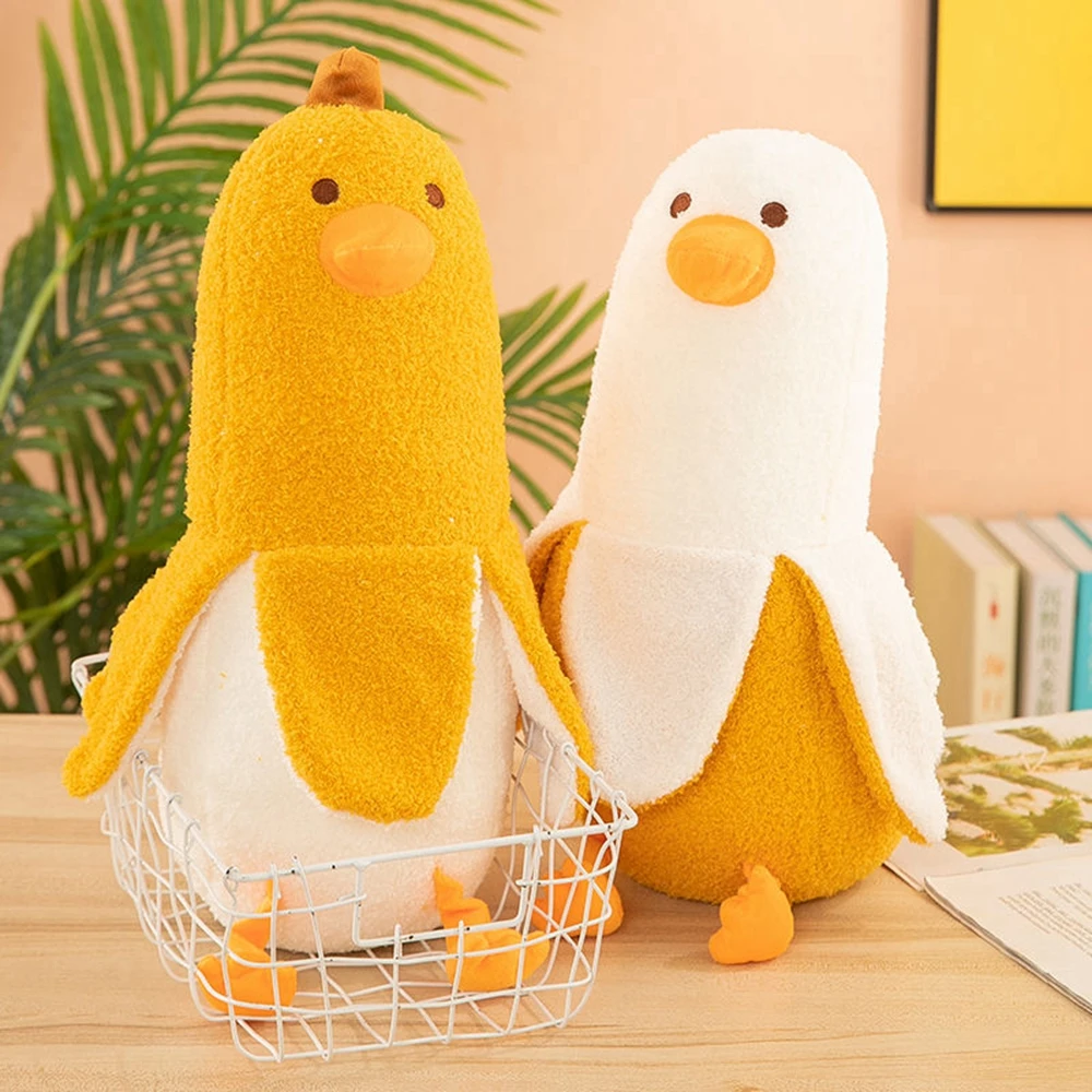 50CM Banana Duck Plush Toy Super Soft Sleeping Leg Pillow Doll Cute Funny Combination Doll For Friends Children Birthday Gifts 35 50cm peacock down cotton plush toy gift crystal super soft peacock toy