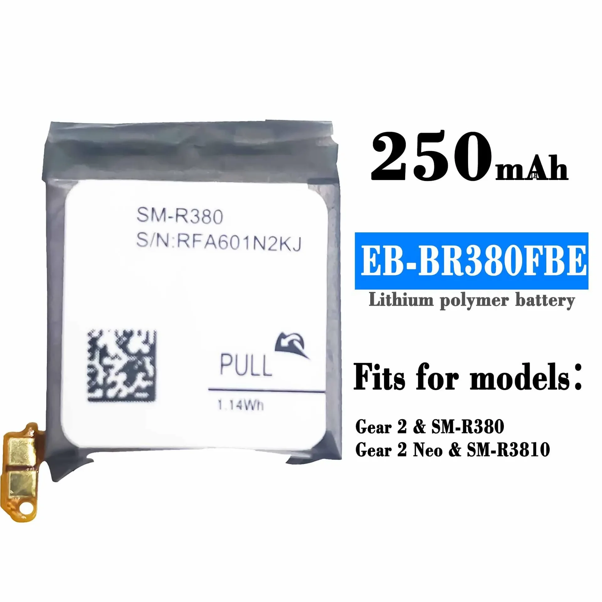 Eb-Br380Fbe Batteria Di Ricambio Per Orologio Per Samsung Gear 2 Sm-R380 Gear 2 Neo Alta Qualità Sm-R3810 Ultimo Orologio Bateria