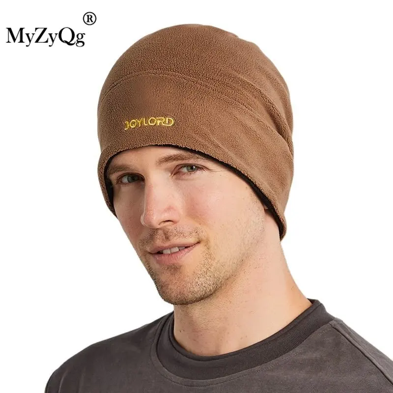 

Autumn Winter Men Versatile Can Be Worn Both Sides Head Hat Plus Velvet Warm and Windproof Running Hiking Caps