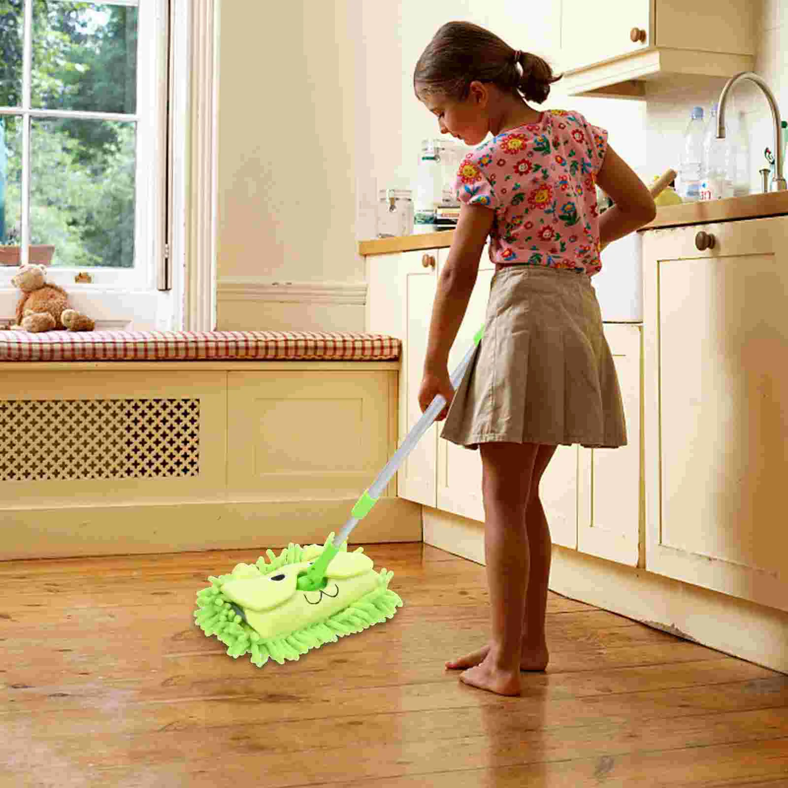 Toy Mop Mini Kids Children Plaything Toddler Clean Pretend Plastic Baby 3