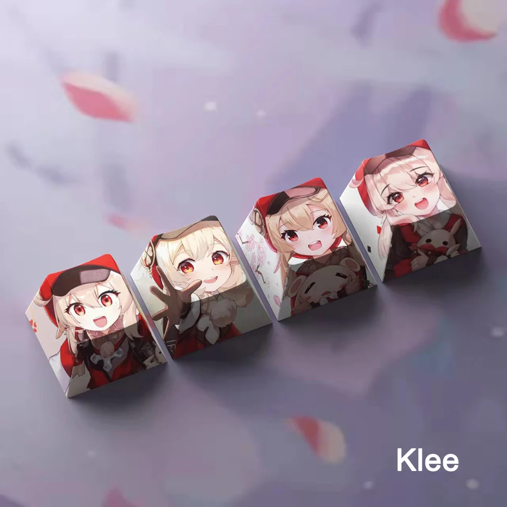 Genshin Impacto PBT Sublimação R4 Cereja Perfil Teclado Mecânico Keycap