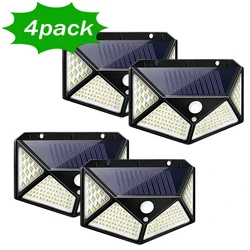 Solar-Powered Motion Sensor LED Wall Light - Waterproof Outdoor Garden Illumination - 0-5W (4 PCS)