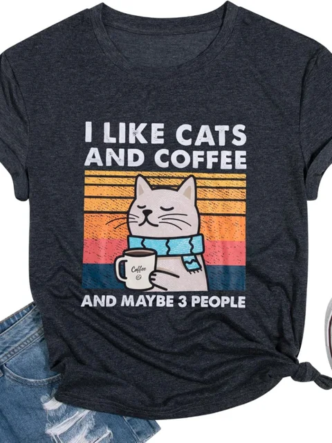 Tricou I like cats and Coffee 1