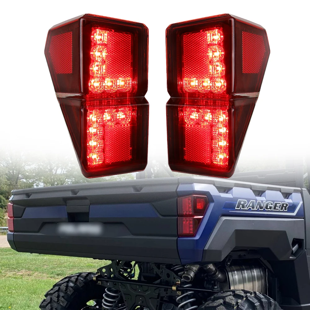 Rear Brake Stop Running Lamp for 2018-2022 Polaris Ranger 1000 XP/Crew Accessories Replace OEM #2413766 UTV Ranger LED Tail Lights,A & UTV PRO Ranger 1000 XP Taillights Pair Smoked 
