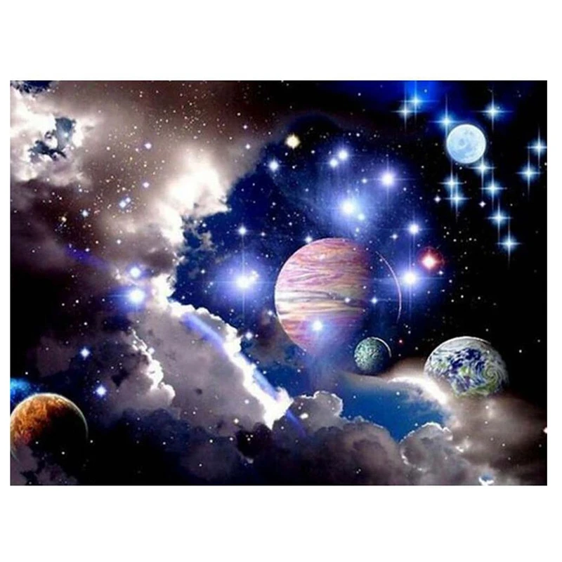Promotion! Diamond Painting Full Circle Kit Rhinestone Picture Art Craft Home Door Decoration (Space Star) |
