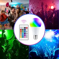 16 Colors RGB Bulb LED Multicolor Bulb E27 220V Household Lighting Dimmable 24 Key Remote Control Smart Lamp Atmosphere Light 5