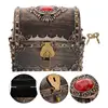 Small Treasure Box Pirate Chest Vintage Treasure Box Small Treasure Chest with Lock and Key 3