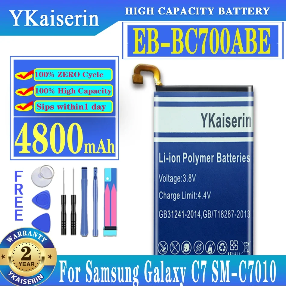 

YKaiserin For SAMSUNG EB-BC700ABE 4800mAh Battery For Samsung Galaxy C7 C7000 C7010 C7018 C7 Pro C7Pro Duos SM-C701F/DS SM-C700