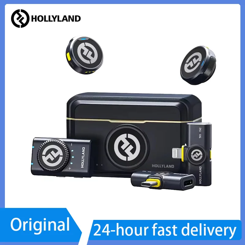 Hollyland Lark M2 안드로이드/iPhone 카메라용 무선 라발리어 마이크 비디오 녹화용 소음 제거 스트리밍 마이크