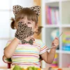 4 Piece Leopard Headband Set Animal Cosplay Accessory Halloween Costume Adult Party Headband Ears Tail Gloves Birthday Christmas 6