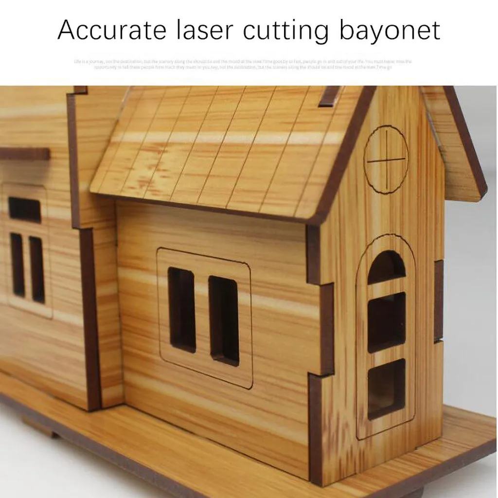 3D Wooden Puzzle Jigsaw Architecture DIY House Villa Kids Boy Girl Educational House Paper Puzzle for Children Birthday Present 4