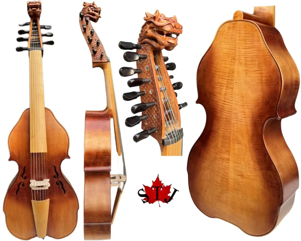 Shoted Scroll Song Master 7X7 Strings 25 1/2 "Viola Da Gamba, Suono Elegante