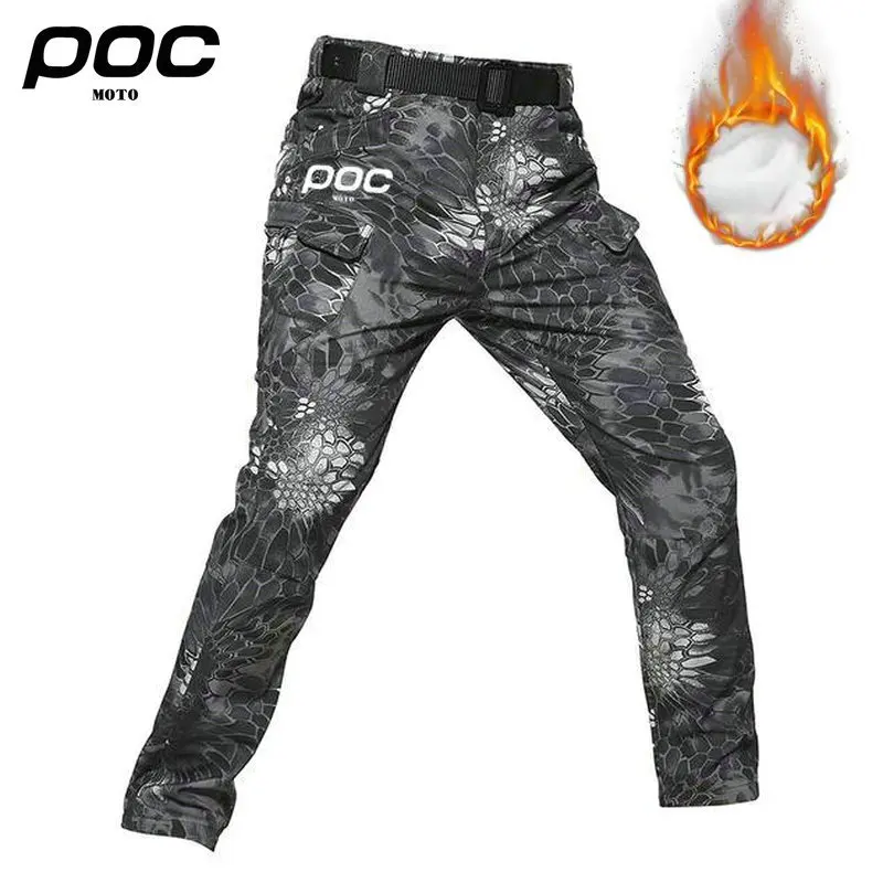 Moto Poc Mountain Bike Waterproof Windproof Pants Men's Winter Cycling Warm Trousers MTB Road Downhill Thermal Long Pants