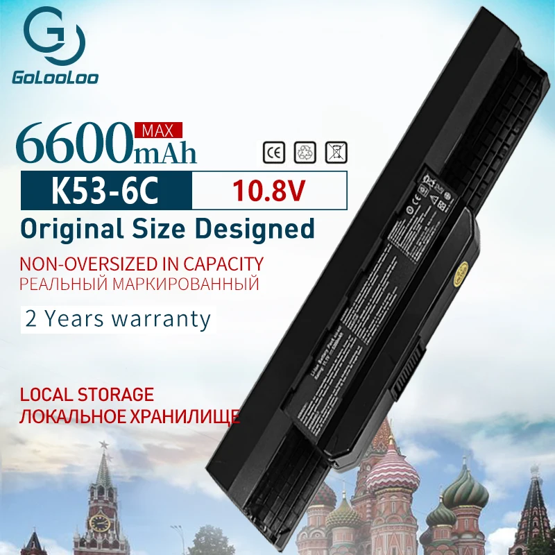

Golooloo 11.1V 6600mAh Laptop battery pack A32-K53 A41-K53 For ASUS K53 K53E X54C X53S X53 K53S X53E