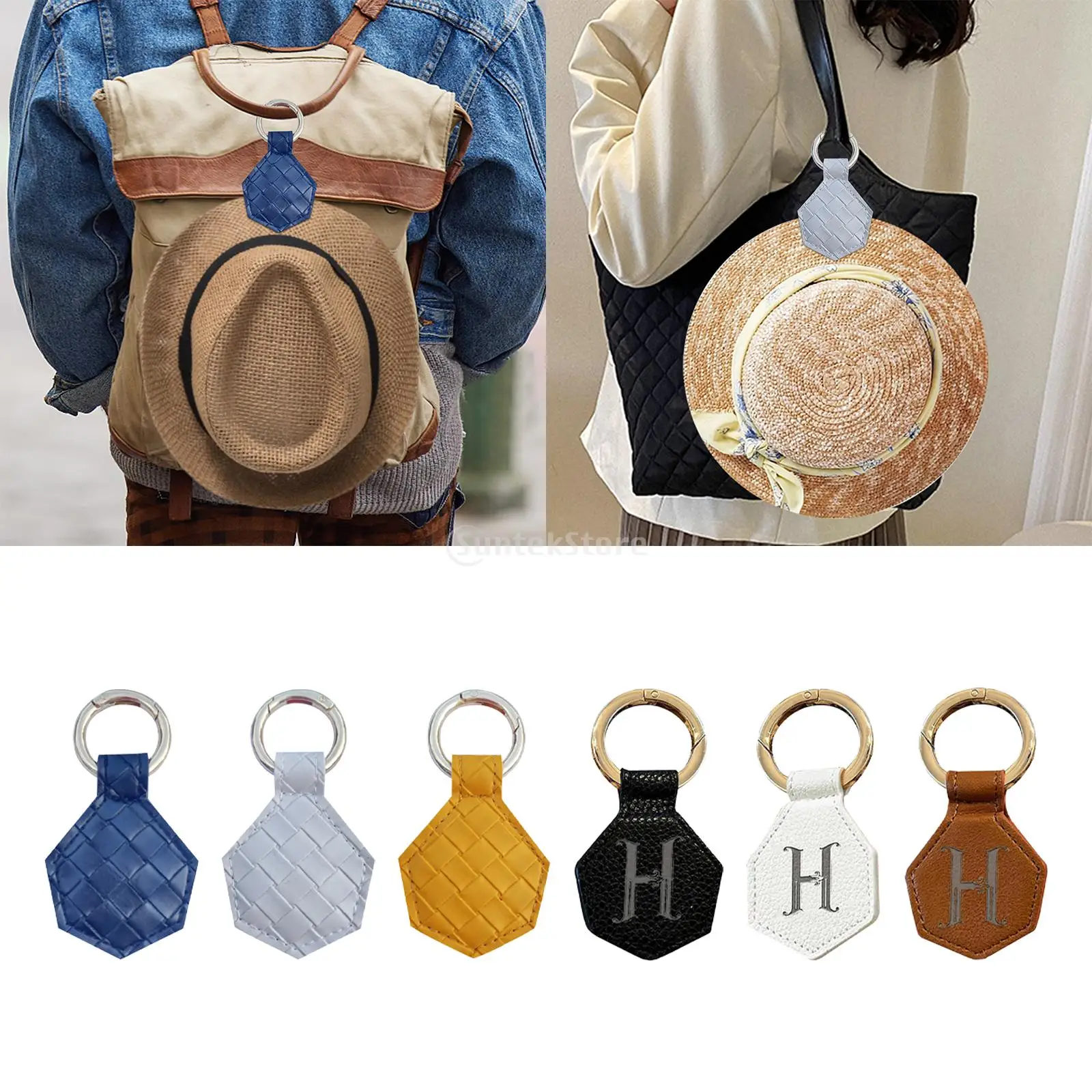 Portable Travel Magnetic Cap Clip PU Leather Handbag Magnetic Cap Clip Summer Sun Hat Storage for Bag Purse Luggage
