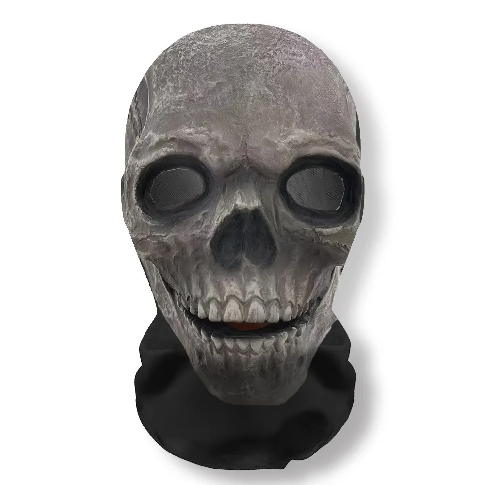 Spooky Ghostly Full Face Mask with 3D Mesh for Cosplay and Halloween Fun