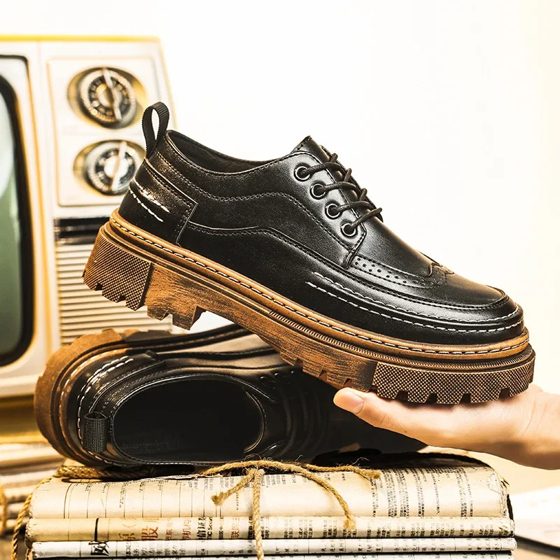 Male Leather Shoes Office Formal British Style Wedding Casual for Men leather shoes