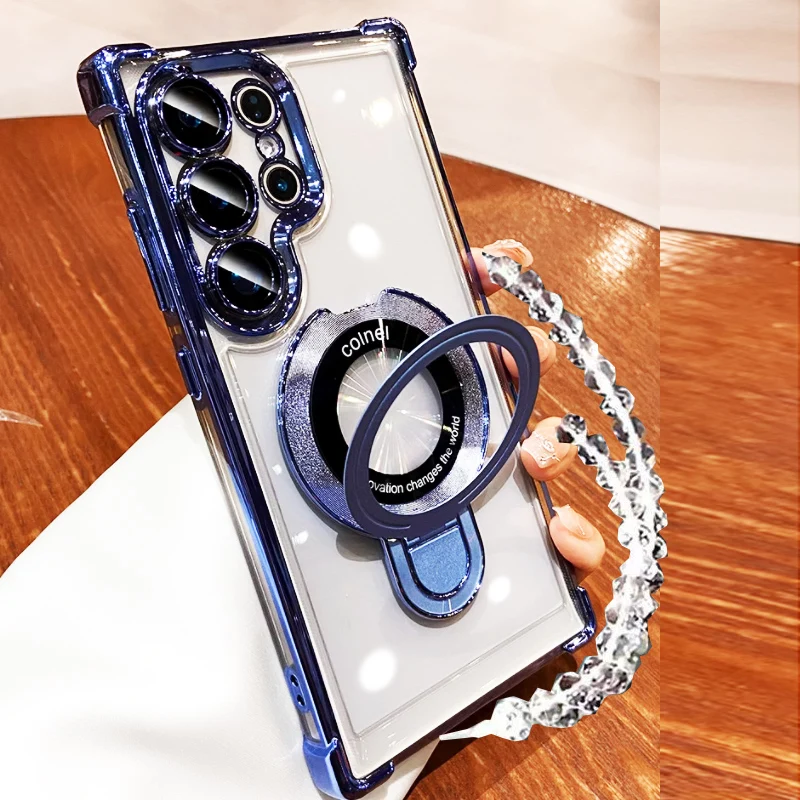 Premium Shockproof Magsafe Magnetic Bracelet Case - Clear Cover Holder