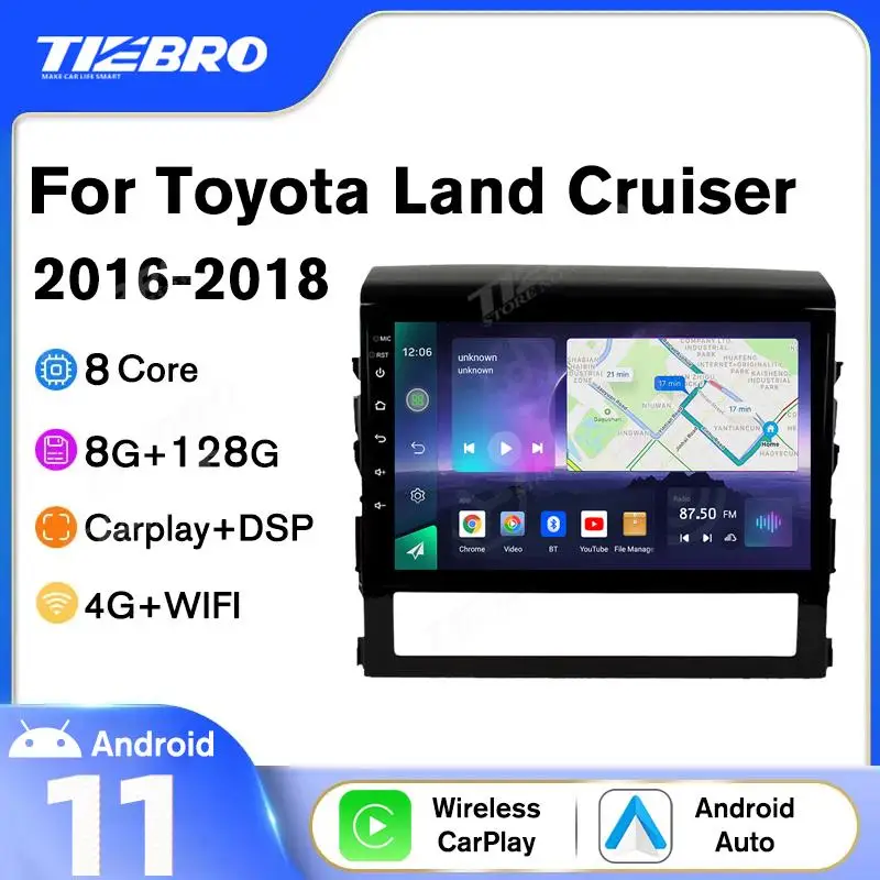 

8G+128G Auto Radio For Toyota Land Cruiser LC200 2016-2018 2DIN Android10 Car Radio GPS Navigation Car Multimedia Player DSP 9''