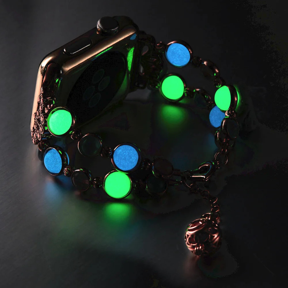 Luminous Stone Strap for Apple Watch Band 45mm 41mm 44mm 40mm 42mm 38mm Women's Fashion Bracelet Belt for iWatch Series 876543SE