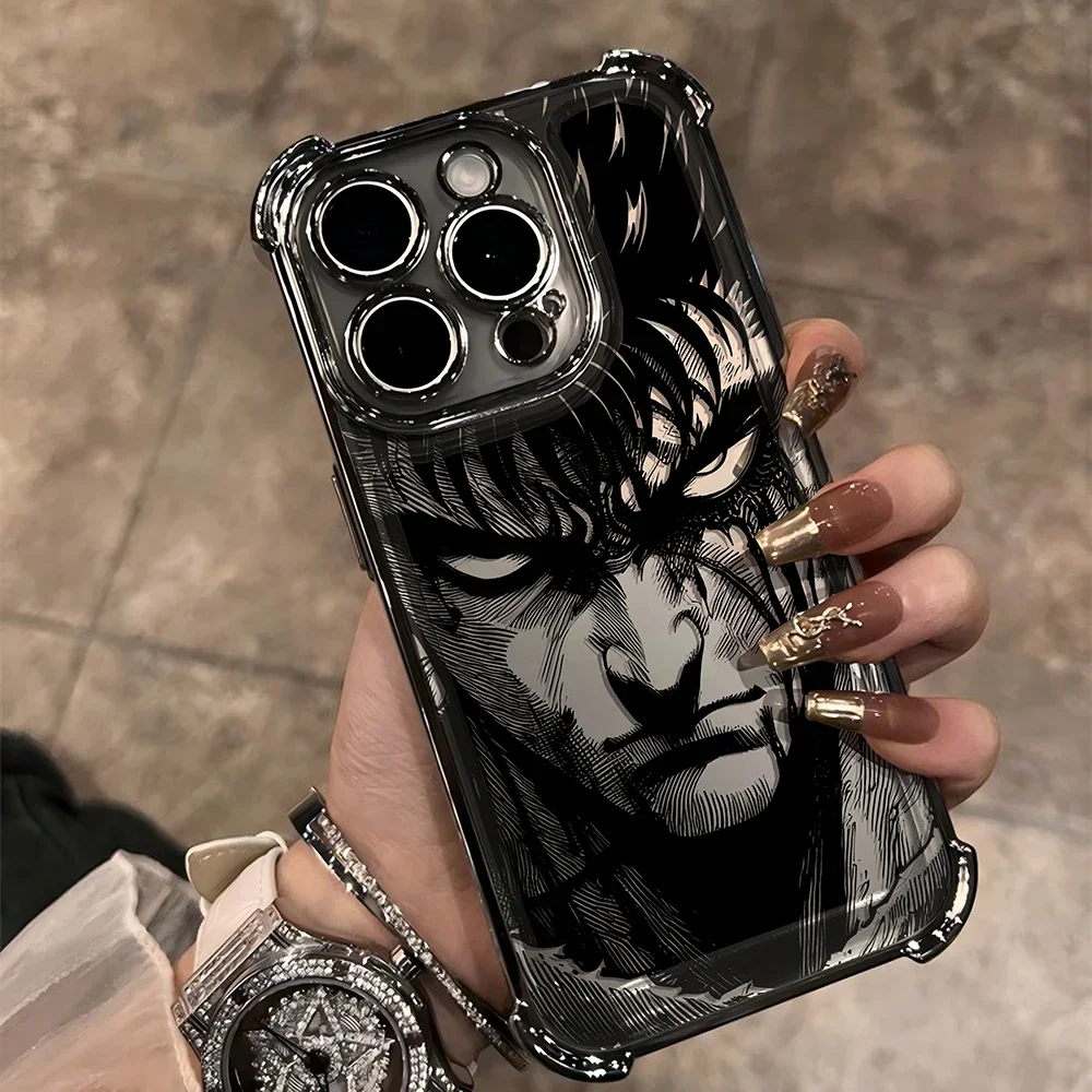 Berserk Guts Hot Blood Anime Plating Anti-Fall Airbag Case