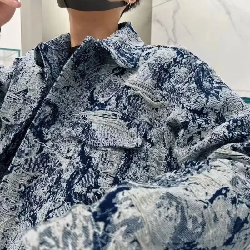 Casual Korean Style Loose Men's Denim Jacket Hipster Handsome Autumn Winter Hong Kong Style Fashionable Shirt