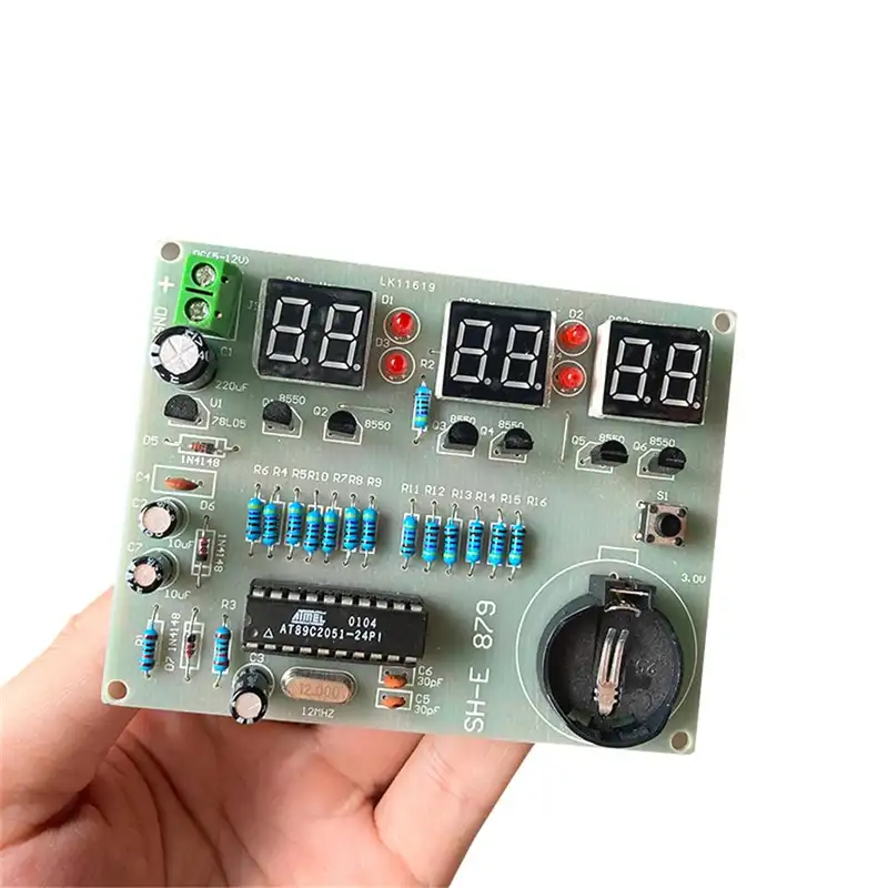 AT89C2051 Electronic Clock Digital LED Display 4 Bits Electronic Clock Electronic Production Suite DIY Kit 0.56 Inch Two Alarm - Image 3