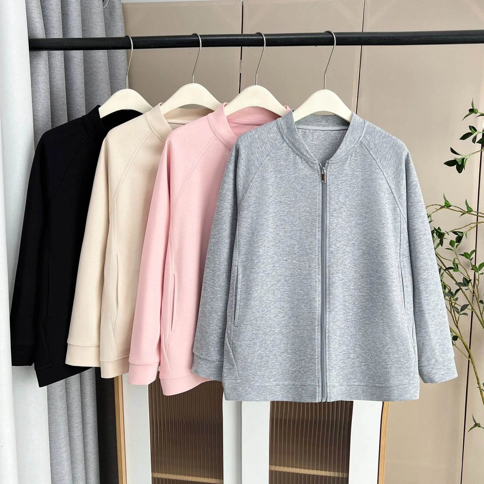 XXXXXL Fashion Plus Size Women's Coat Autumn New Simple Baseball Jacket Casual And Versatile Zipper Cardigan 5552