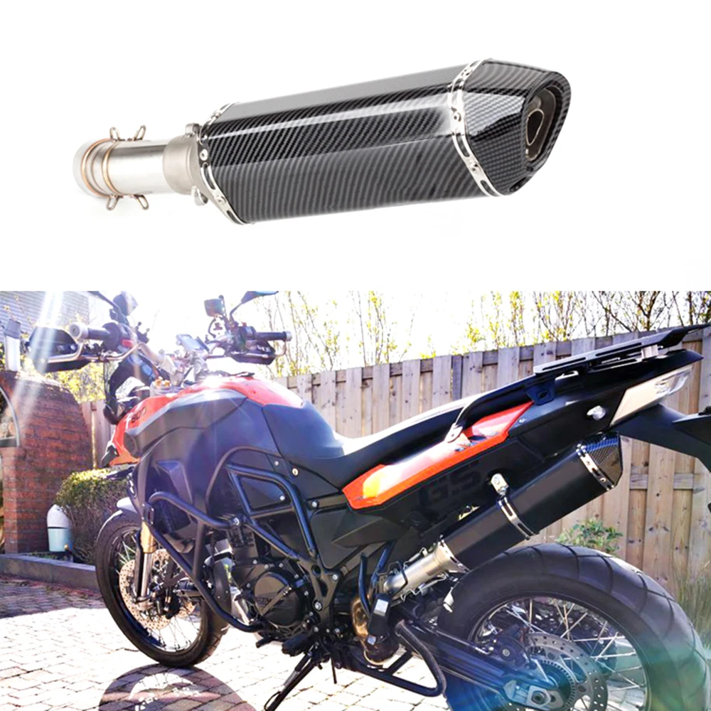 

Motorcycle Exhaust Modified Escape Moto Carbon Fiber Muffler Slip on Mid link pipe For BMW F800GS ADV F650GS F700GS F800GT F800R
